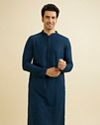 Teal Blue Chikankari Kurta Set with Sequin Work